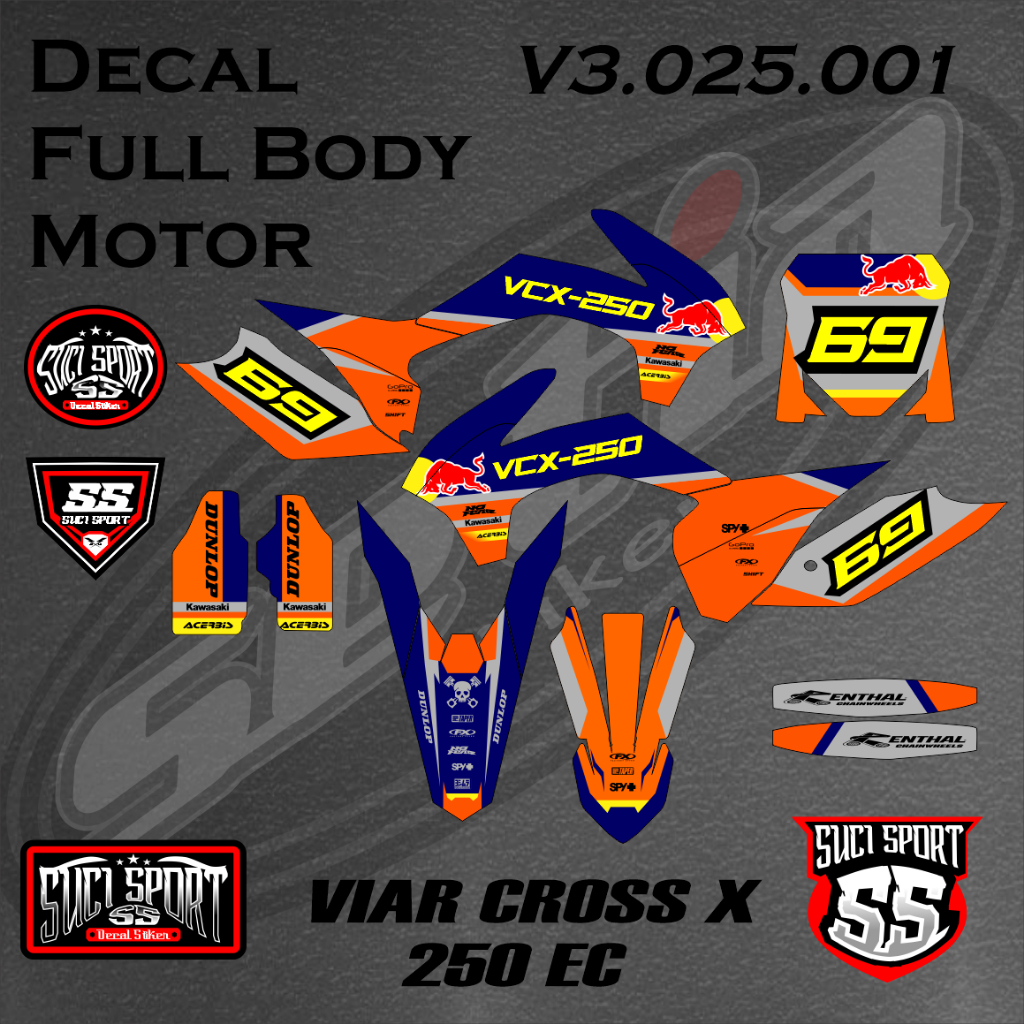 VIAR CROSS X 250 EC, TRAIL, SUPERMOTO, การออกแบบที่กําหนดเองฟรีใหม่ (V3.025.001)
