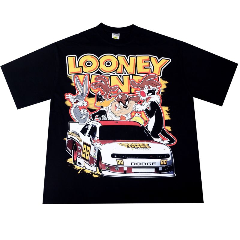 Looney TUNES CAAR เสื้อยืดลายการ์ตูนโอเวอร์ไซส์ 20 อัน