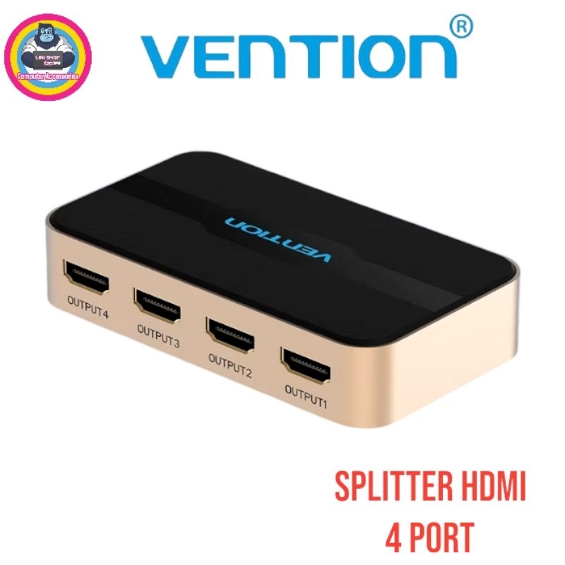 Vention ตัวแยก HDMI 4 พอร์ต 4 พอร์ต full hd 4K รองรับ (1 อินพุต - 4 เอาต์พุต) - A12B0 - ACCG0