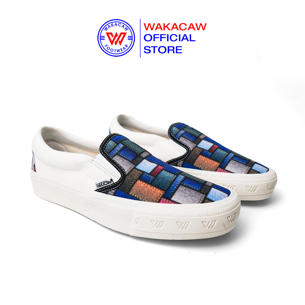 WAKACAW - Kaliss Off White รองเท้าผ้าใบลําลองสําหรับผู้ชายและผู้หญิง