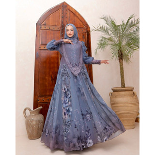 Gamis Muslim wanita kalula set syari allawiyah koleksi mozza