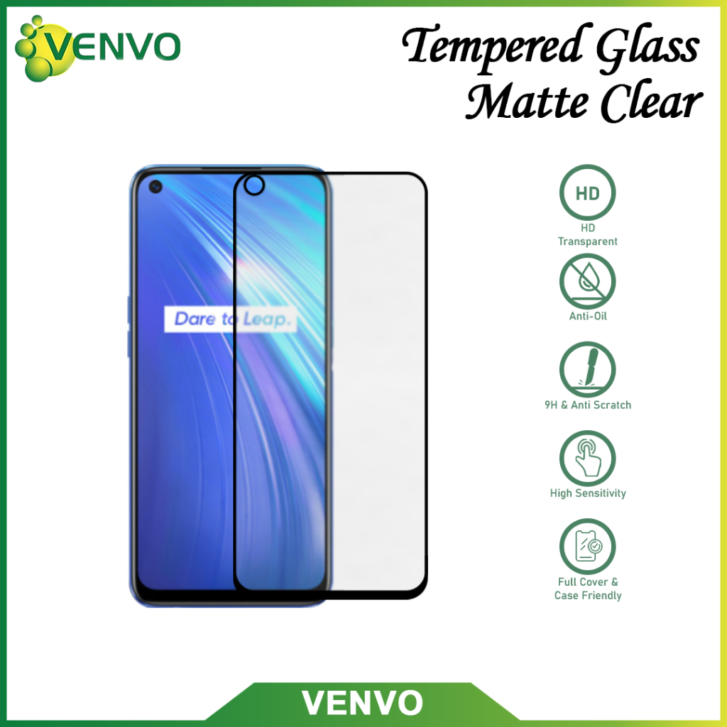 VENVO - กระจกนิรภัย Matte Clear Oppo A76 A36 A96 K1 K3 R17 Pro Reno 2F 3 A91 4 4F 5F 6.6 6 4G 5G 7 4