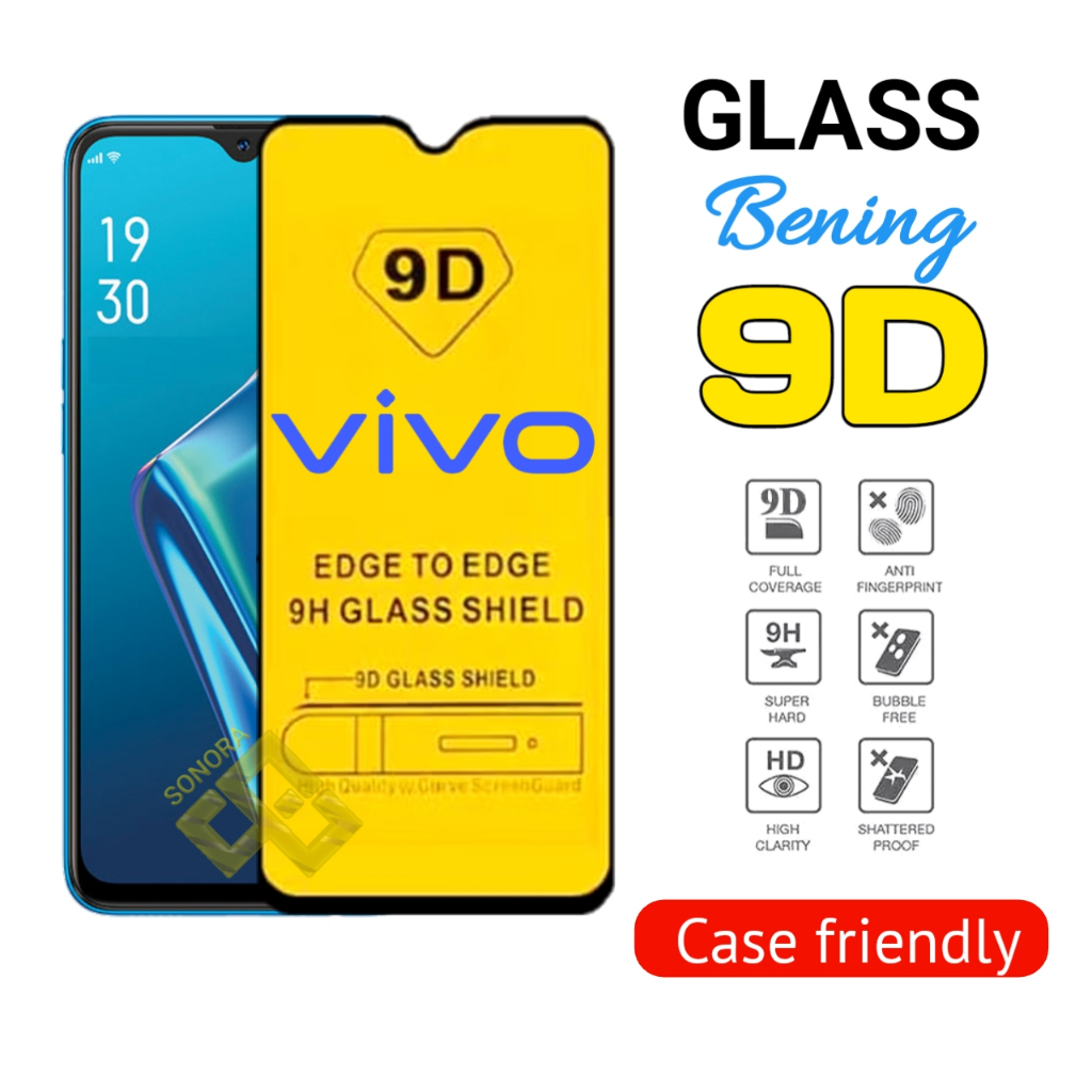 LAYAR กระจกนิรภัยกระจกใส 9D Vivo Y19s Y37 5G 2024 Y73s Y91 Y91c Y91i Y90 Y90i Y93 Y93s Y95 Y97 Y77s 
