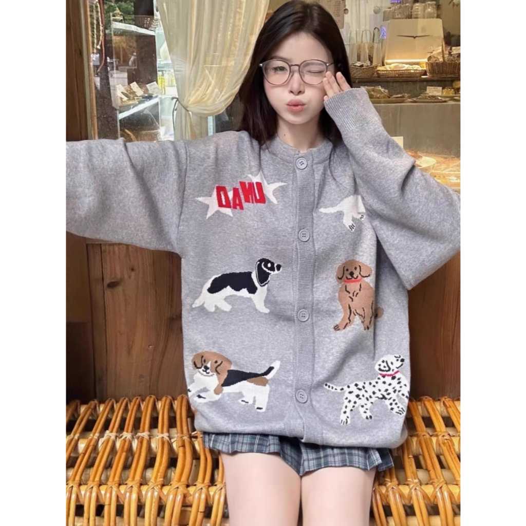 SWETER CARDIGAN - ANIMALS CARDIE OUTHER WOMEN OVERSIZE - เอาท์ดอร์ CARDIGAN