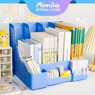 [READY] Aimilo Desktop Organizer File Penyimpanan Serbaguna Box File Rak Buku Dengan Tempat Pena Tempat Buku Tempat