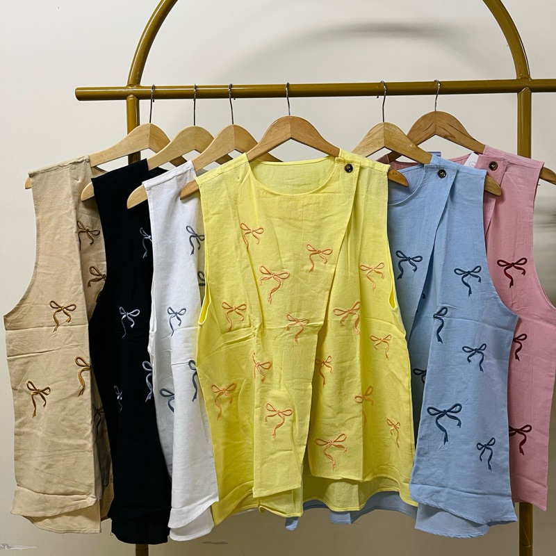 เสื้อกั๊กผ้าลินินพรีเมี่ยมด้านบนเฉพาะเสื้อกั๊กด้านบนของผู้หญิงร่วมสมัย