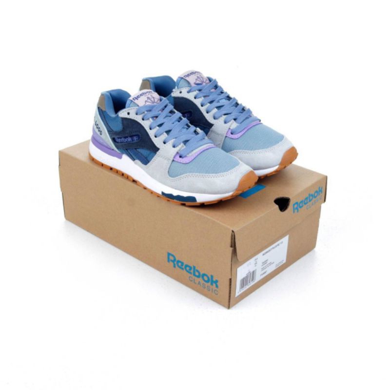 Buckleeet - Casual Reebok Classics GL 6000 รองเท้าผ้าใบผู้หญิงสีม่วงสีเทา