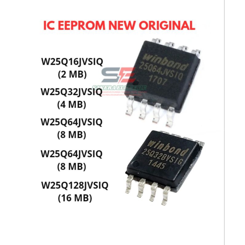 IC Flash Eeprom ORI Winbond 25Q64 W25Q64JVSIQ 8MB