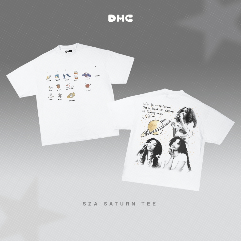เสื้อยืดเพลงขนาดใหญ่ DMC SZA Saturn