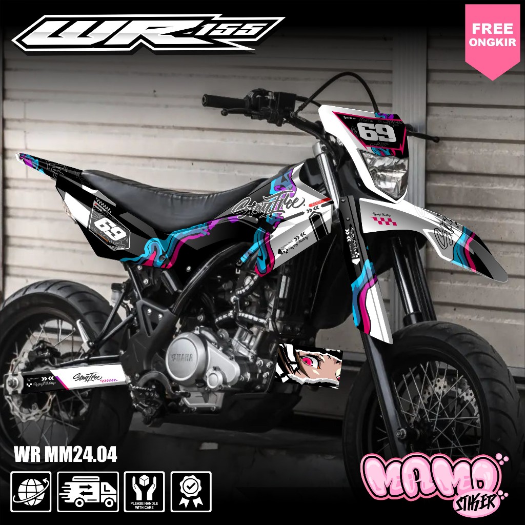 YAMAHA WR 155 FULL BODY CUSTOM WR 155 RAINBOW DESIGN DECAL STICKER - WR 155 MM STICKER 24.04