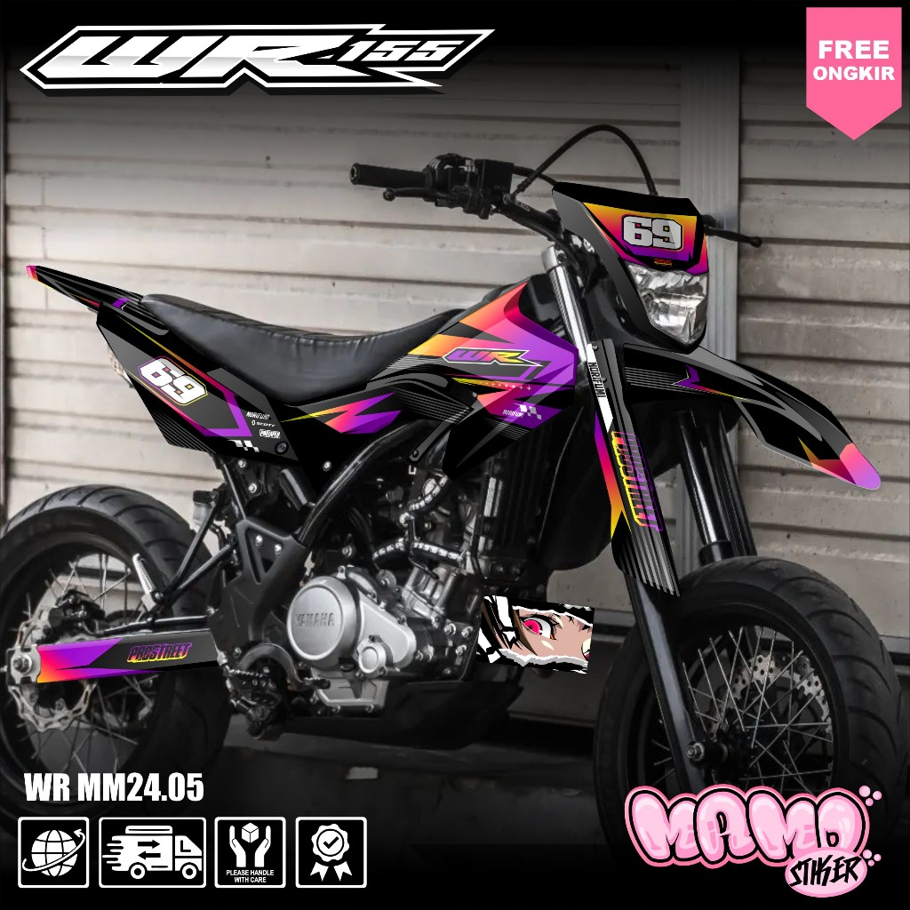 YAMAHA WR 155 FULL BODY CUSTOM WR 155 RAINBOW DESIGN DECAL STICKER - WR 155 MM STICKER 24.05