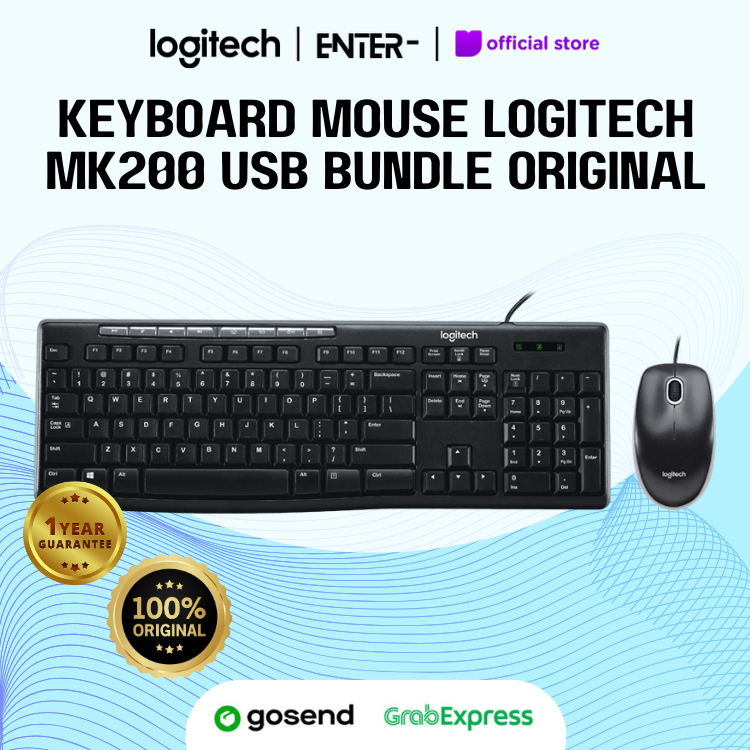 LOGITECH MK200 USB Keyboard Mouse Bundle ของแท้