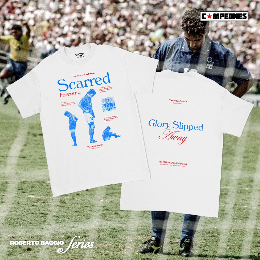 Campeones - เสื้อยืด - ชุดฟุตบอล โรเบอร์โต Baggio Italy World Cup Moment 1994