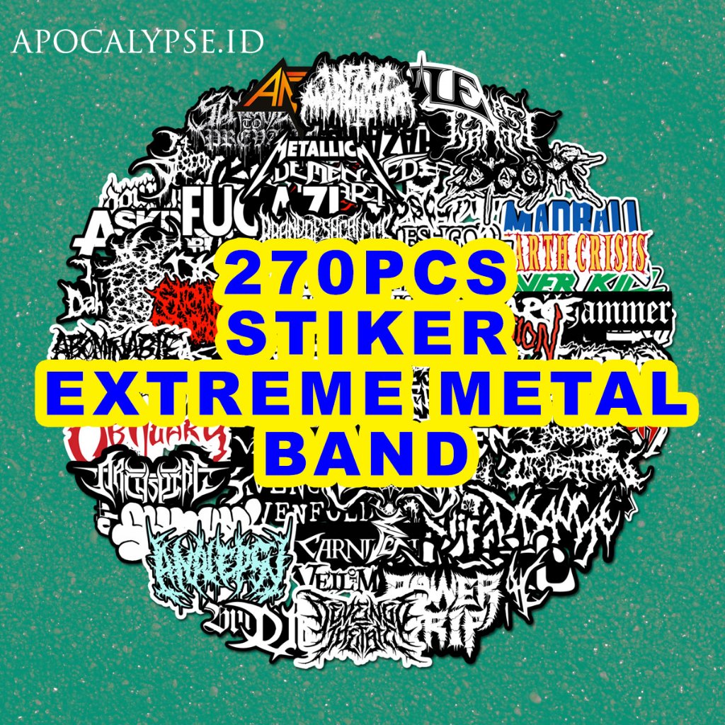 MINI STICKER METAL HARDCORE MUSIC PACK - BLACK DEATH BRUTAL METAL - หมวกกันน็อคแล็ปท็อป hp กันน้ํา
