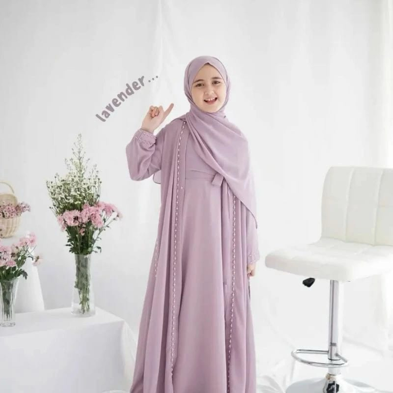 Hitam ABAYA GAMIS สําหรับเด็กผู้หญิง MAXY DRESS ARAB SAUDI EMBROIDERED TURKEY UMROH DUBAI TURKEY เสื้อผ้า 2 ชั้นเสริมเตียงผ้าฝ้ายผ้าฝ้าย 9 ปี + ไซส์สีดํา Viqri VIRALL