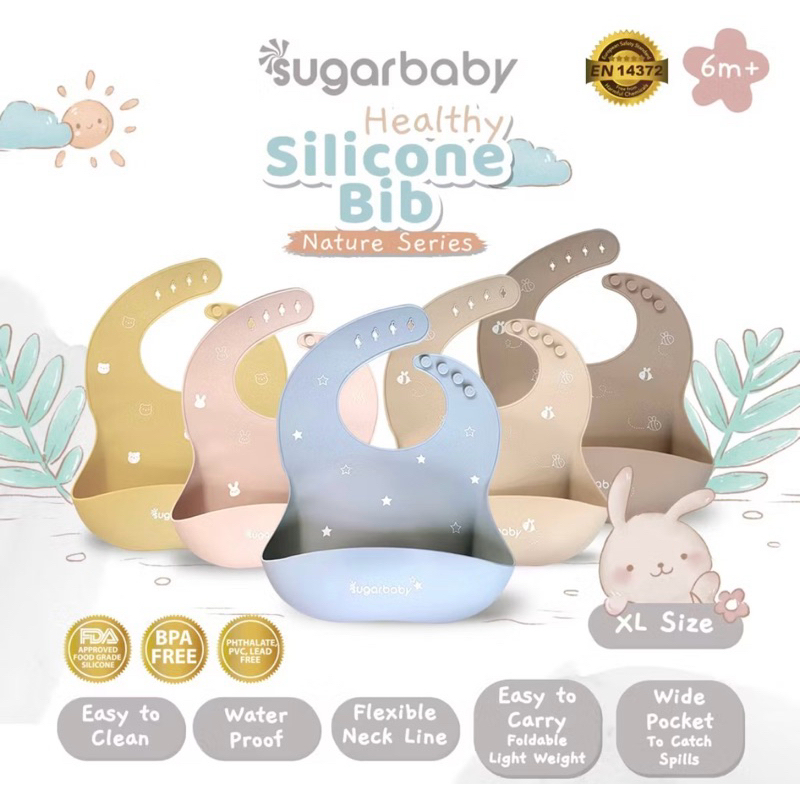 Sugar Baby Healthy Silicone Bib (เนเจอร์ซีรี่ย์)