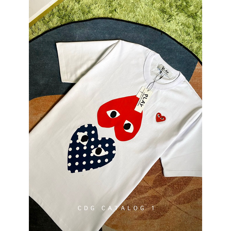เสื้อยืด CDG PLAY COME DES GARCONS สีขาว