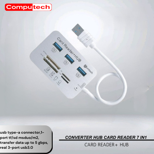 ตัวแปลง USB HUB Type C HUB 3.0 + เครื่องอ่านการ์ด 7 in 1 - ComboLink