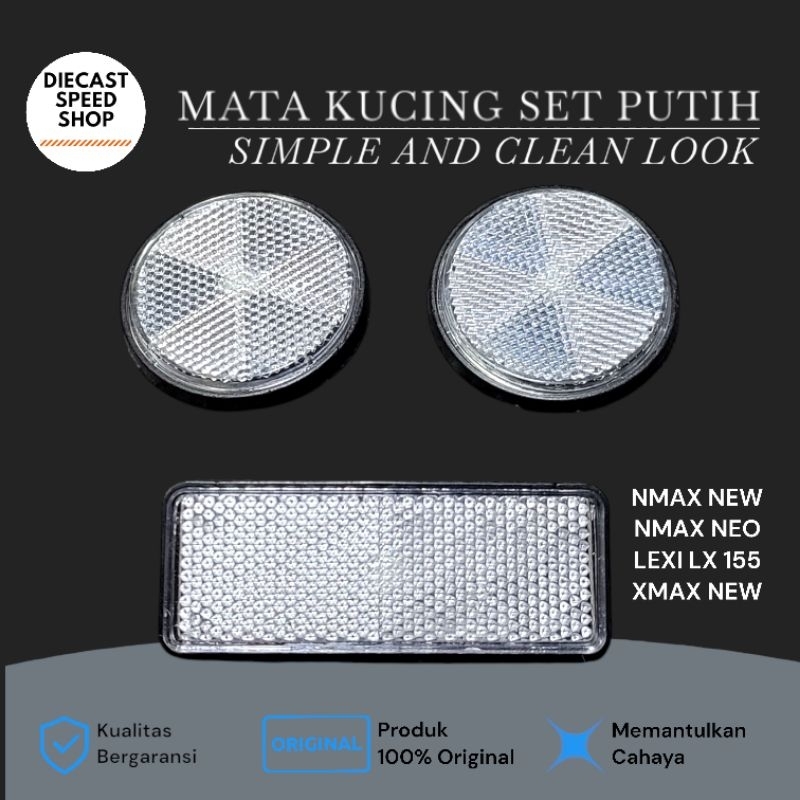 Putih MATA ตัวสะท้อนแสงตาแมวสีขาวรุ่นไทย 1 ชุดสําหรับ Nmax / Nmax ใหม่ Xmax เชื่อมต่อ Nmax Turbo