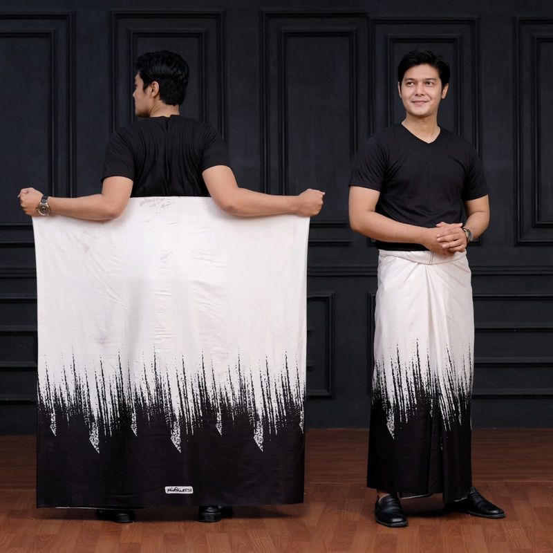 Rabbani Palestine Black Batik Sarong สําหรับผู้ชาย เรยอนพรีเมี่ยม Cool Motif ล่าสุดโดย CF STORE