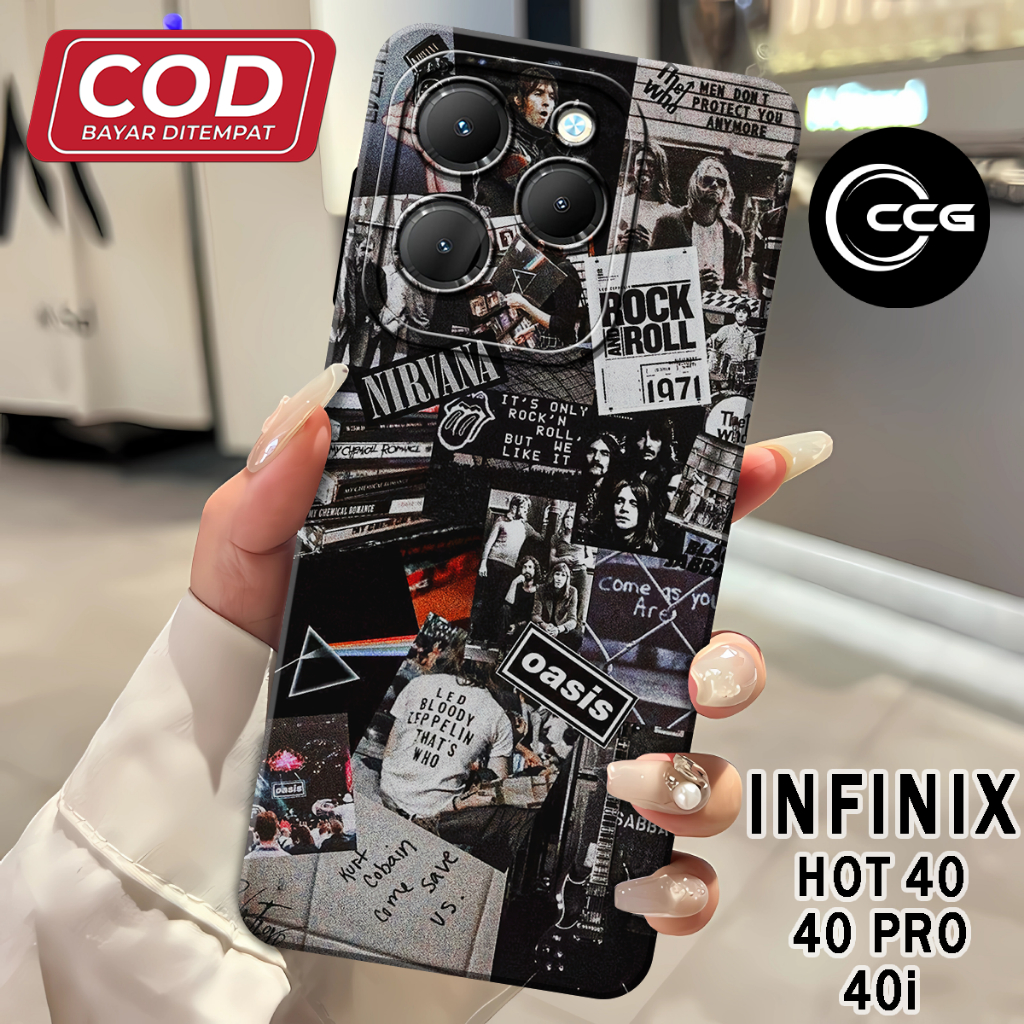 ( CCG 24 ) Softcase ซิลิโคน hp เต็มยางยืดหยุ่นสําหรับ infinix hot 40 l hot 40i l hot 40 pro Pro กล้อ