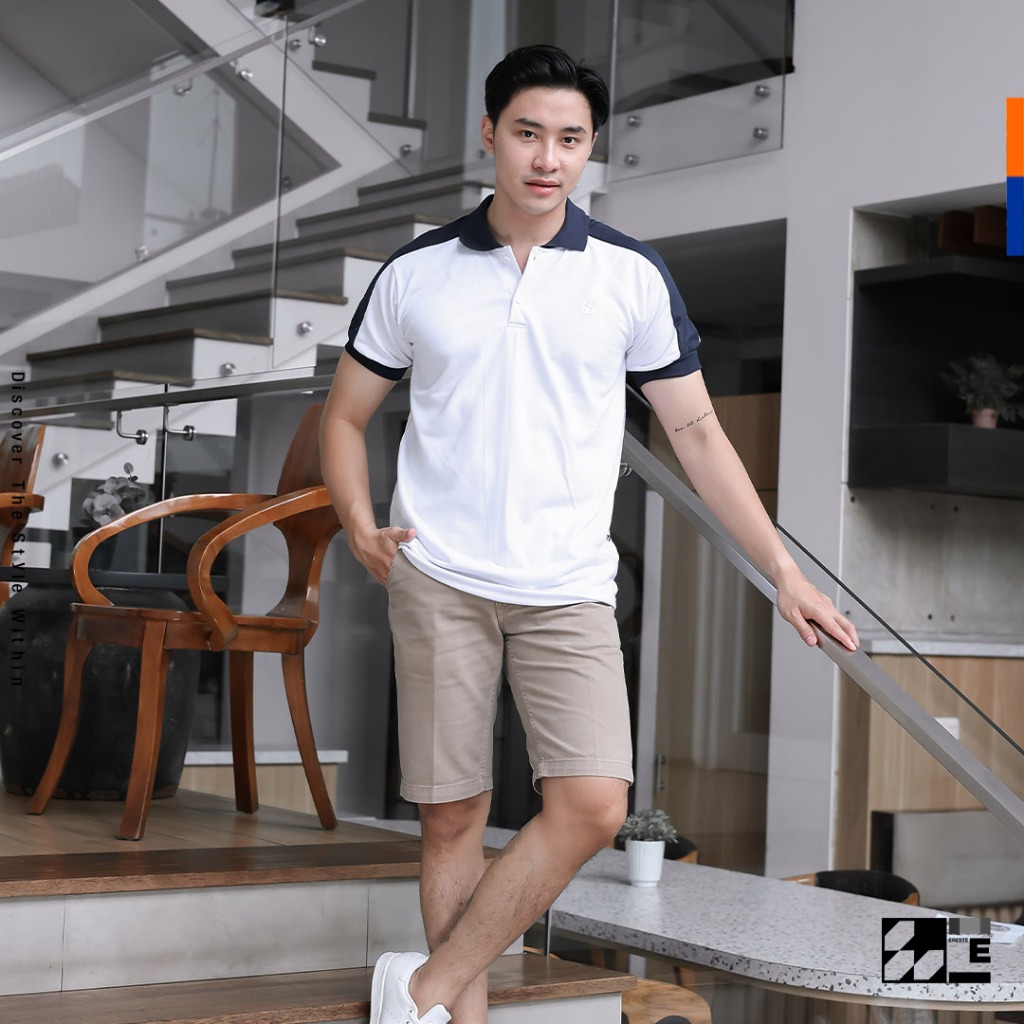 เสื้อโปโลสีขาว Ereste Naval