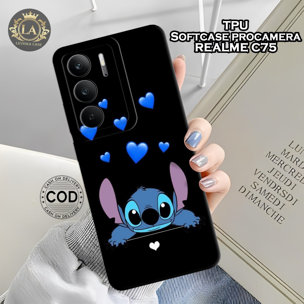HP เคส Realme C75 ใหม่ล่าสุด 2024 - เคส Leviora - เคส Stitch แฟชั่น - Realme C75 2024 Softcase - เคส