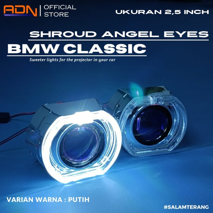 Shroud Angel Eyes Bmw Classic Bi Led Projector 2.5 นิ้ว 3 นิ้ว Adn