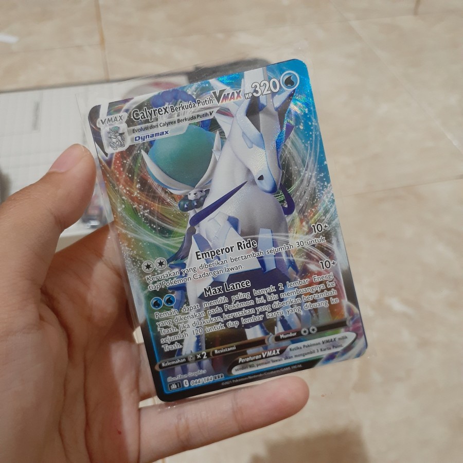 Calyrex Horse White Vmax RRR 083/184 S8B/S6H Pokemon TCG อินโดนีเซีย Trading การ์ดเกม