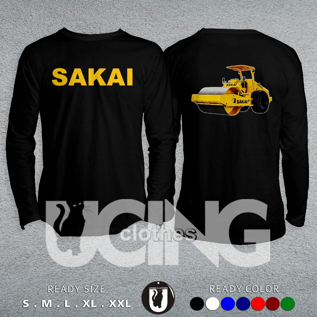 Bomag Sakai SV621D Heavy Equipment เสื้อยืดแขนยาว Distro เสื้อยืด