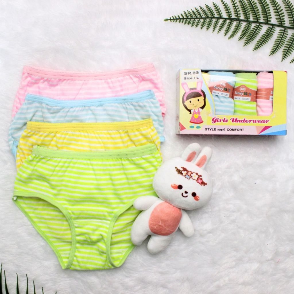 SOEREY KIDS O2 - (4 ชิ้น) ORIGINAL PREMIUM BOX GIRLS UNDERWEAR CUTE GIRLS PANTS