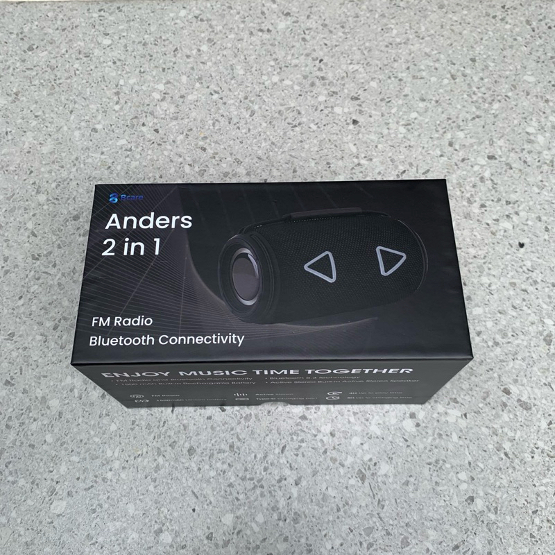 Bcare ลําโพง Anders 2in1 วิทยุ Fm การเชื่อมต่อบลูทูธ ORI ดั้งเดิม