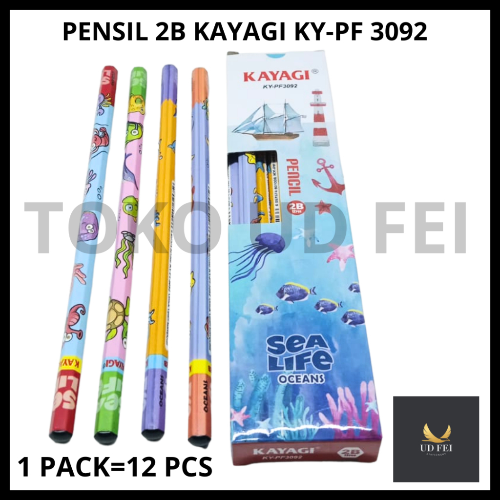 (1 แพ็ค = 12 ชิ้น รหัส: 3092) KAYAGI 2B PENCIL / KAAYAGI PENCIL / 2B CHARACTER PENCIL / 2B MOTIF PEN