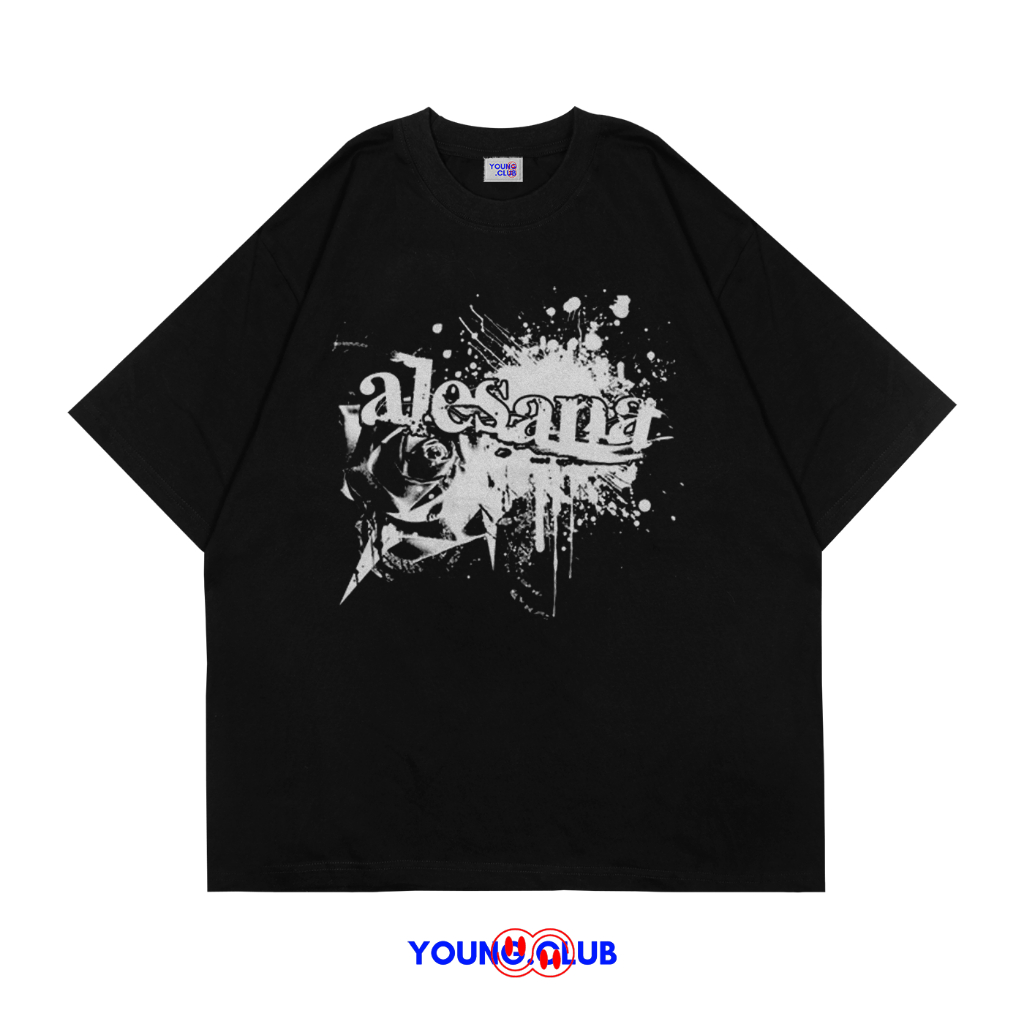 หนุ่ม.CLUB | เสื้อยืด ALESANA FONT | เสื้อยืด OVERSIZE สไตล์สีดํา Y2K VINTAGE BOOTLEG GRUNGE SKENA S