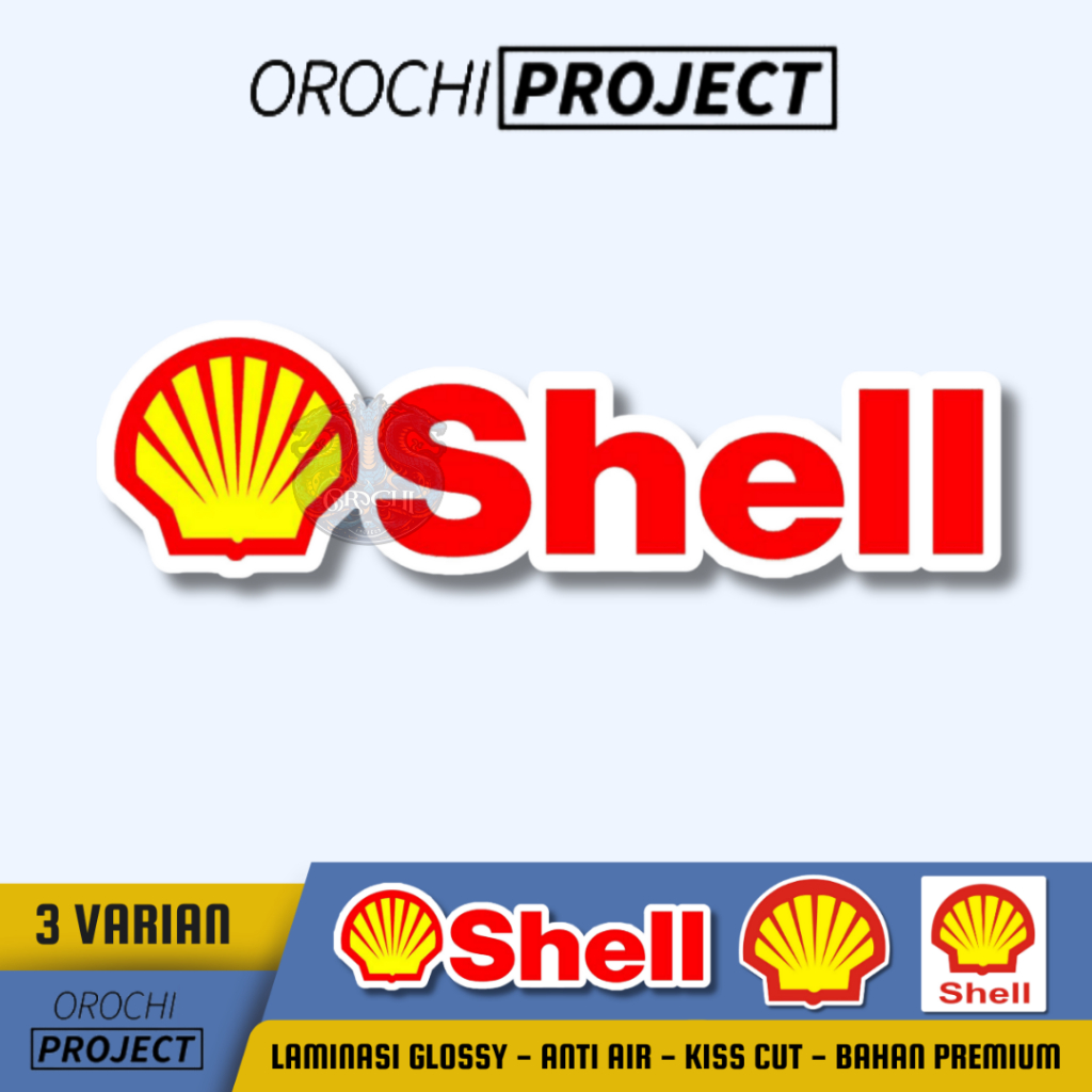 Orochi PROJECT สติกเกอร์สัญลักษณ์ยี่ห้อโลโก้ Shell Gas Station ไวนิล Glossy ลามิเนตกันน้ํา || รถยนต์