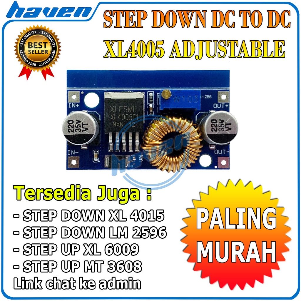 XL4005 ปรับ DC-DC ขั้นตอนลง Buck โมดูล 3A / XL4005 DC ขั้นตอนลงโมดูลจ่ายไฟแบบปรับได้ลิเธียม XL 4005 