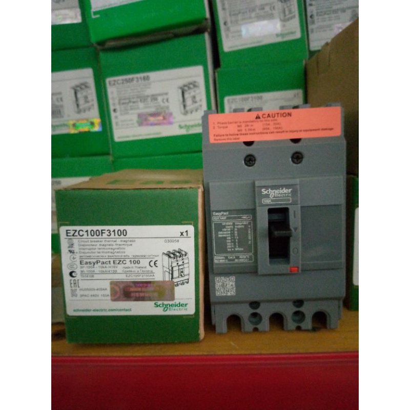 MCCB เบรกเกอร์ Schn*ider 3P 100A EZC100F3100