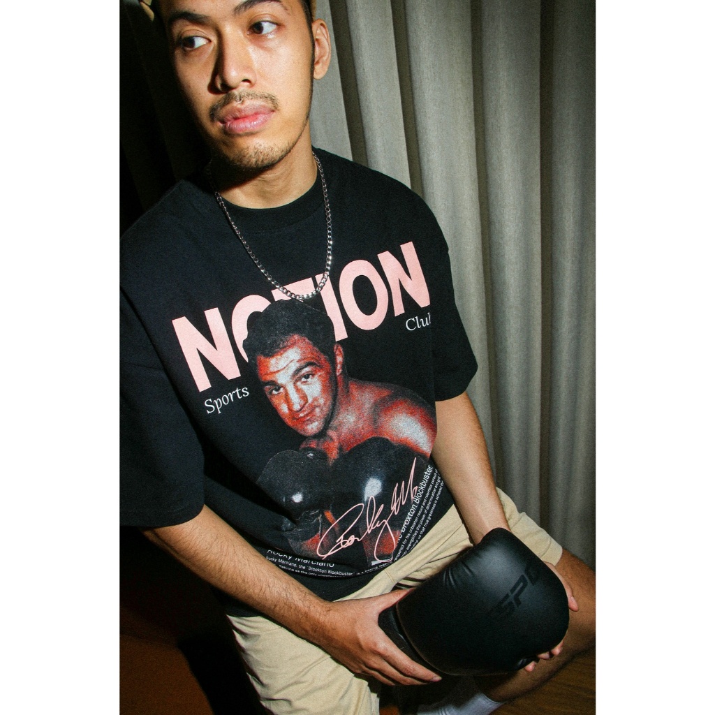 HEAVYWEIGHT Boxy Oversize T-Shirt - The Broxton Blockbuster - NOTION BLACK - NOTION SPORTS CLUB