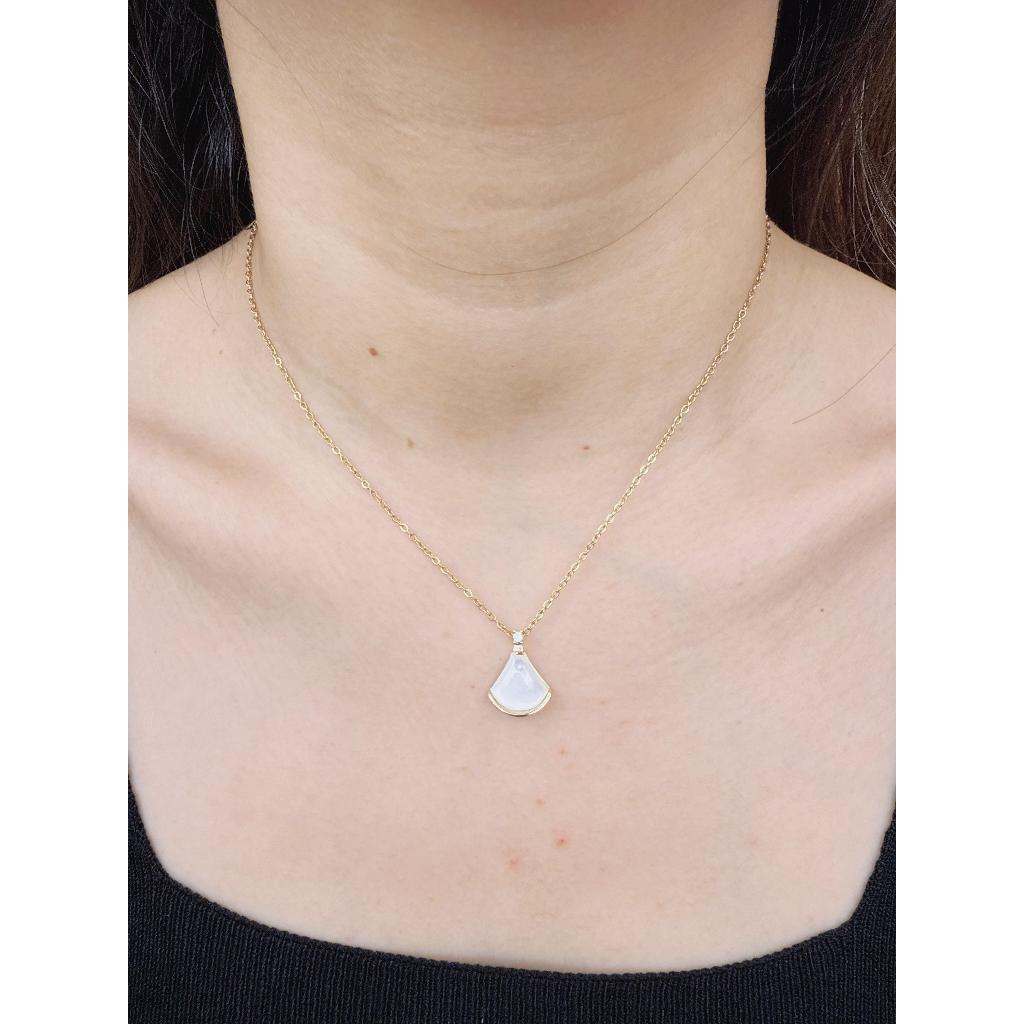 สร้อยคอไทเทเนียมผู้หญิง Blv 02 Anti-Rust 18k Gold / สร้อยคอแฟชั่นเกาหลี KBL002G