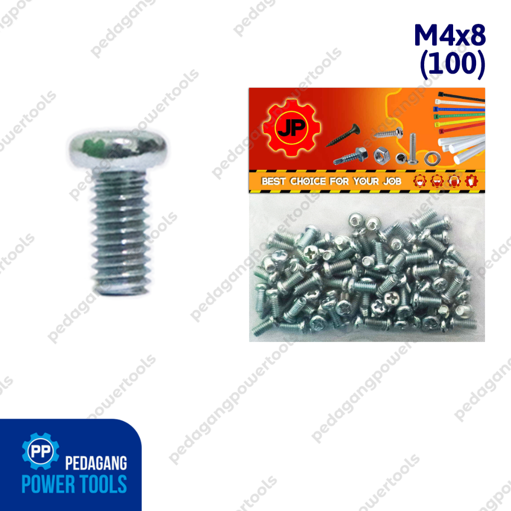 JP M 4 x 8 MM BOLT - JP 4x8 BOLT SCREW COTENTS 100 ชิ้น
