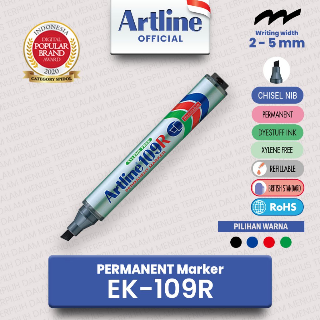 (สด) ARTLINE ปากกามาร์กเกอร์ถาวร EK-109R 2