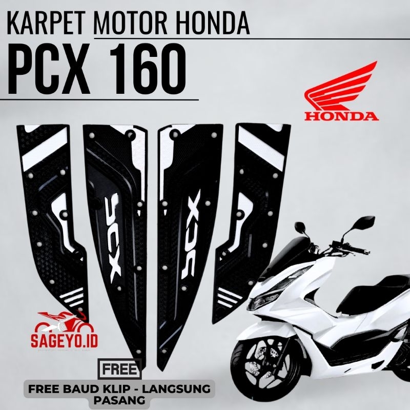 Pcx 160 พรมรถจักรยานยนต์ / Pcx 160 พรมรถจักรยานยนต์วัสดุยางพรีเมี่ยม Anti-Fade Pcx 160 Footrest
