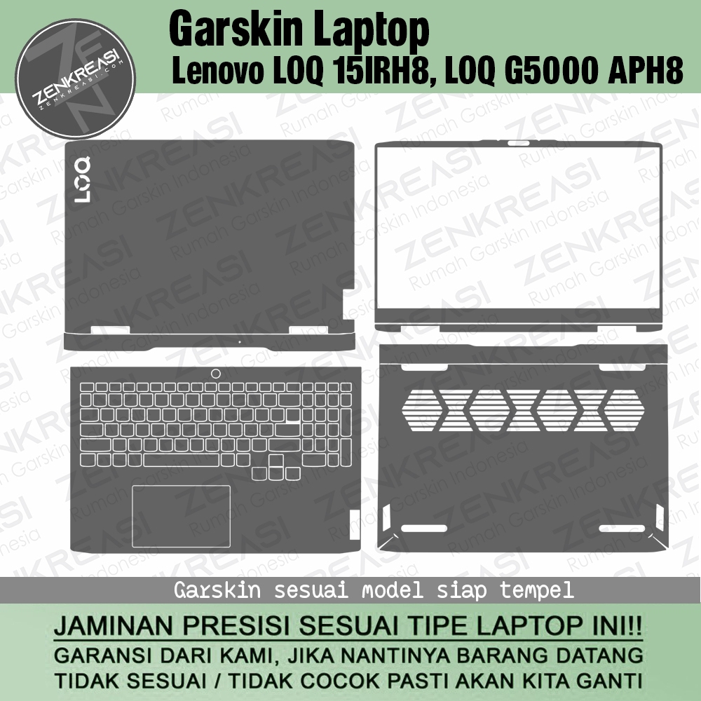 แล็ปท็อป Garskin Lenovo LOQ 15IRH8, LOQ G5000 APH8, Fullbody Custom