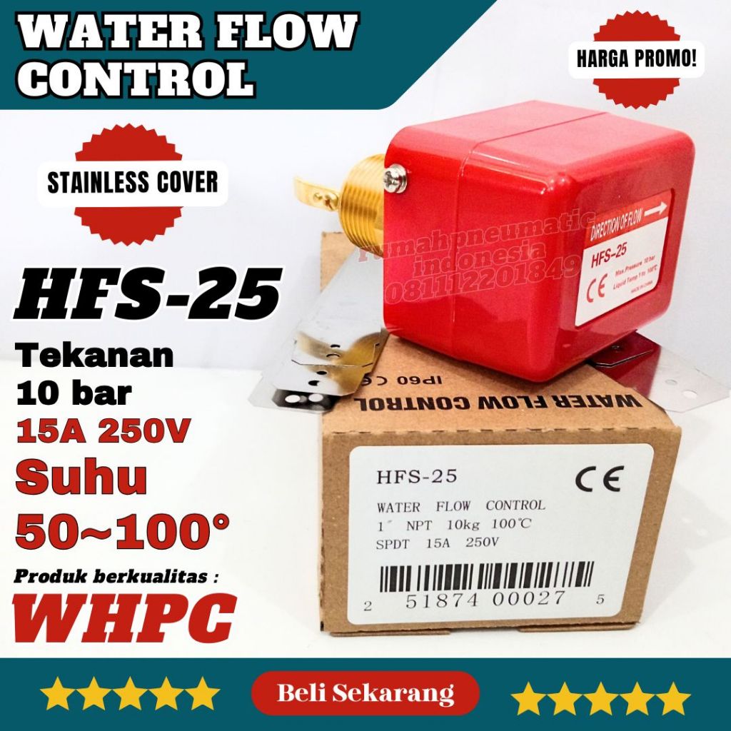 REDACTION WATER FLOW SWITCH CONTROL HFS-25 1 นิ้วฝาครอบสแตนเลส