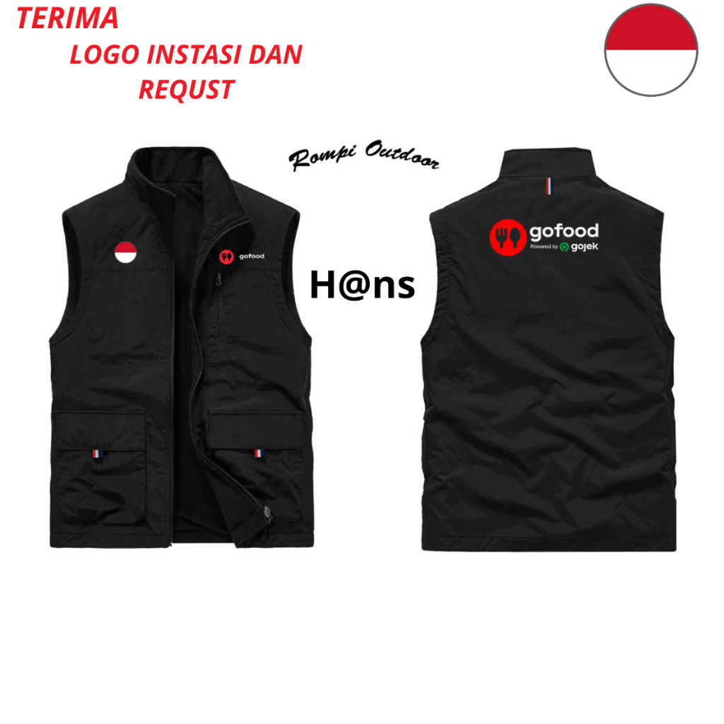 GOJEK GOFOOD GOJEK GARUDA BB VEST ดั้งเดิมสําหรับผู้ชายและผู้หญิง