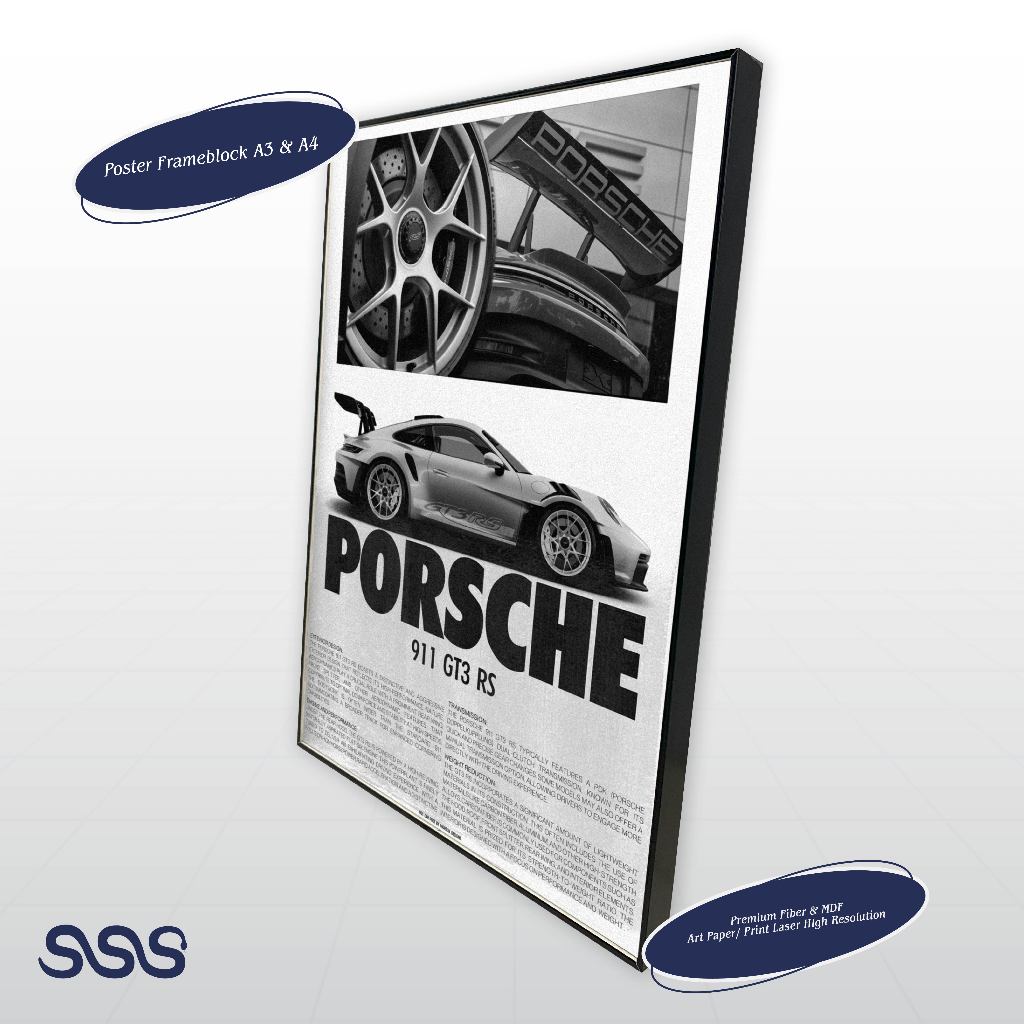 PORSCHE 811 GT3 RS POSTER / AESTHETIC POSTER / FRAMEBLOCK POSTER