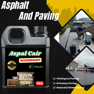 Aspal Cair 5kg Penambal Atap Bocor Dan Rembes / Cairan Penyumbat Air Melindungi Atap Rumah