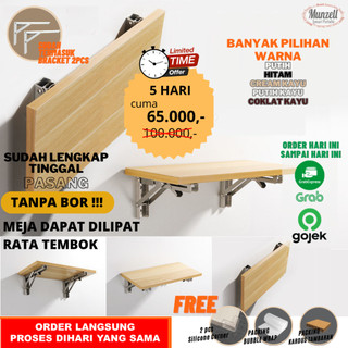 ( TERLARIS ) Meja Lipat Dinding / Meja Gantung / Meja Komputer 60X30,80,40,100X40 meja kerja meja dapur rak dapur ambalan dinding