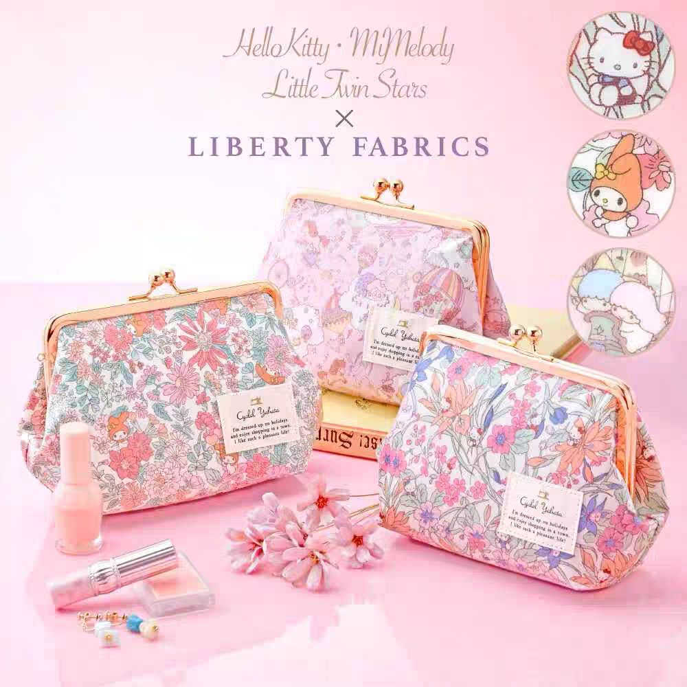 Sanrio x Liberty Print Cosmetic Pouch Cosmetic Bag Cosmetic Wallet Make Up Bag