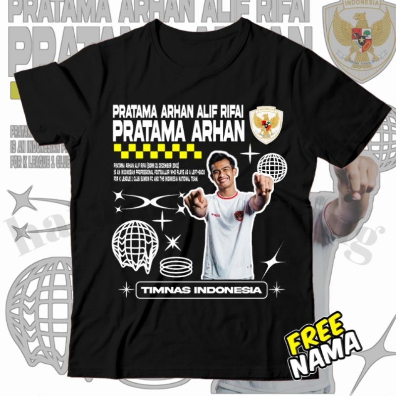 INDONESIAN NATIONAL TEAM CHILDRENS เสื้อยืด PRATAMA ARHAN ใหม่ GARUDA INDONESIA ฟรีชื่อ